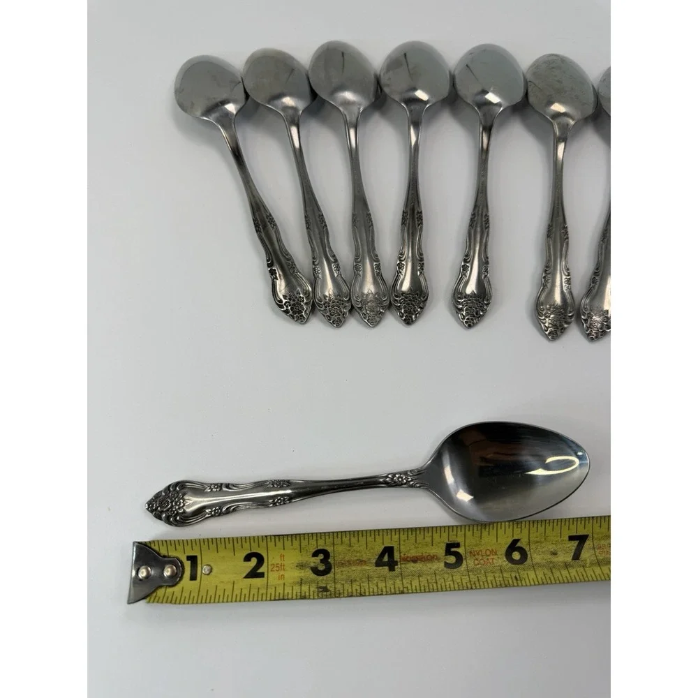 Rogers Dream Rose Soup Spoons Stainless Flatware Korea Set of 8